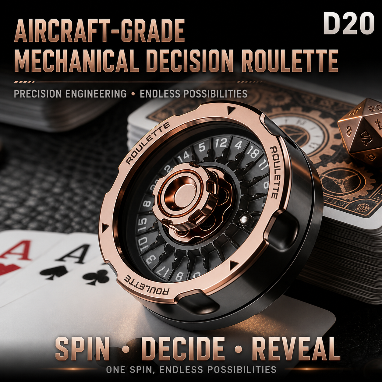 D20 Mechanical Decision Spinner