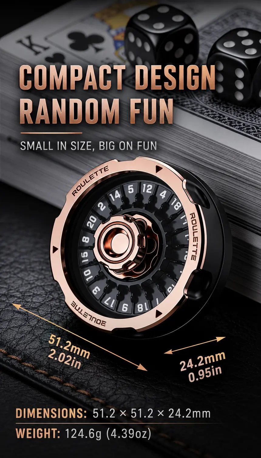 Dimensions: 51.2 x 51.2 x 24.2 mm, weight 124.6 g